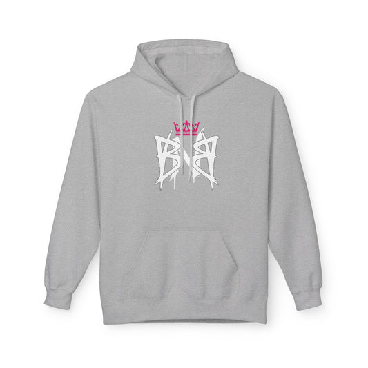 Built Not Broken Graffiti Crown Strength Hoodie - Bold Streetwear Pullover with Pink Crown Graphic