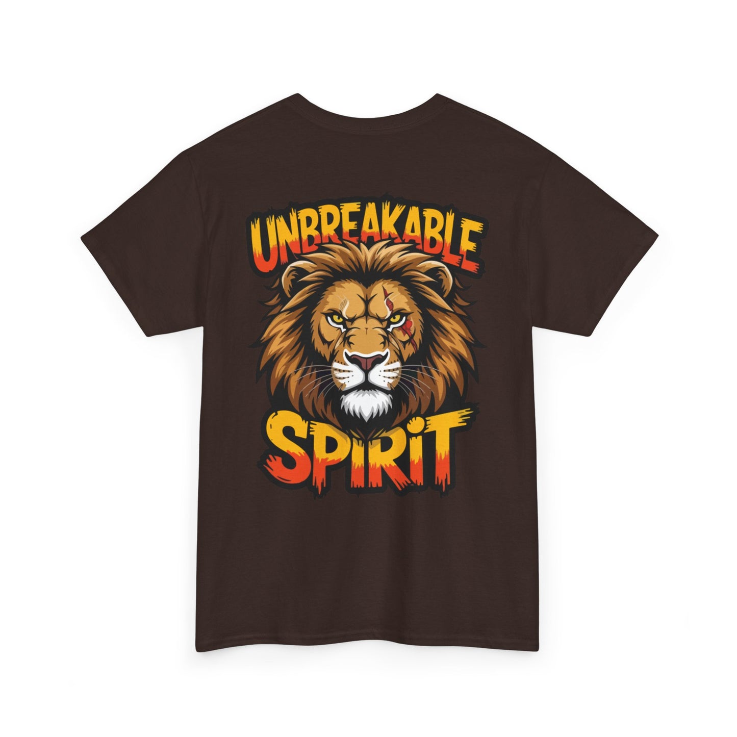 Built Not Broken Unisex Heavy Cotton Tee with 'Unbreakable Spirit' Lion Design