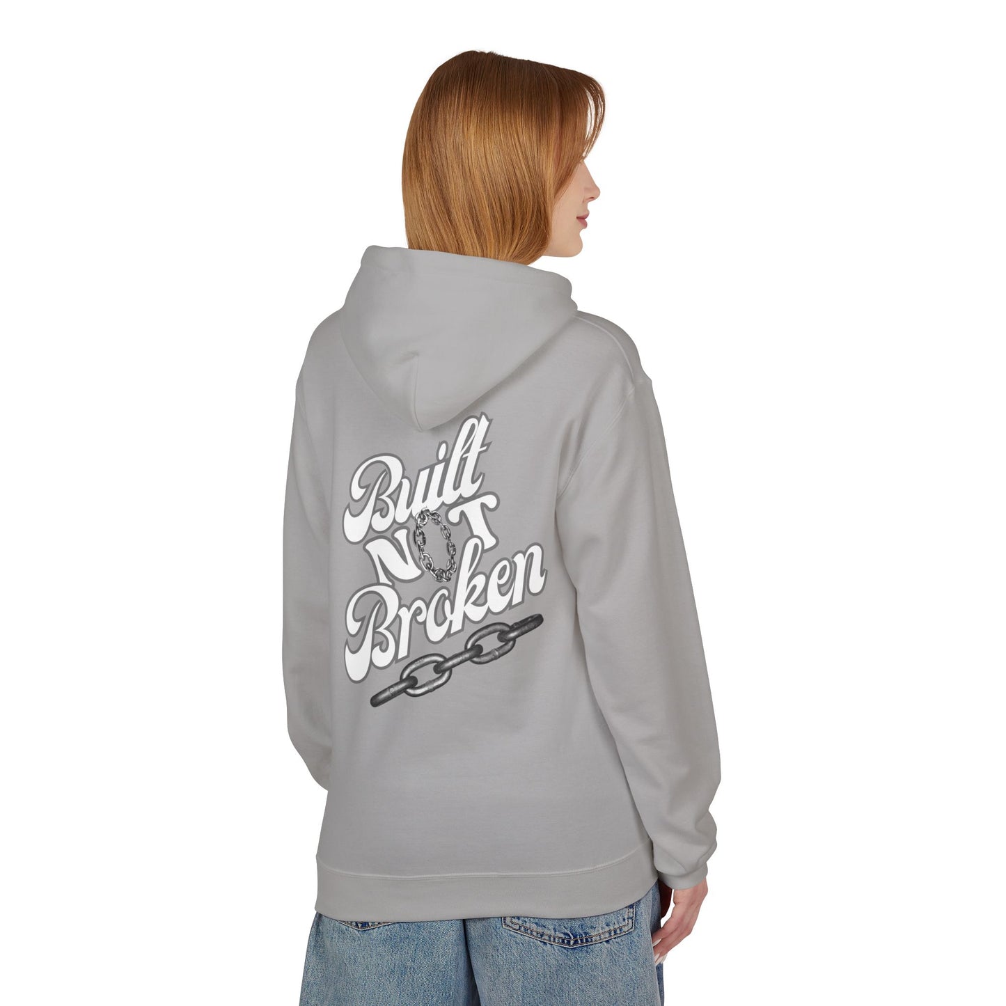 Built Not Broken Hoodie - Unisex Midweight Fleece for Everyday Comfort