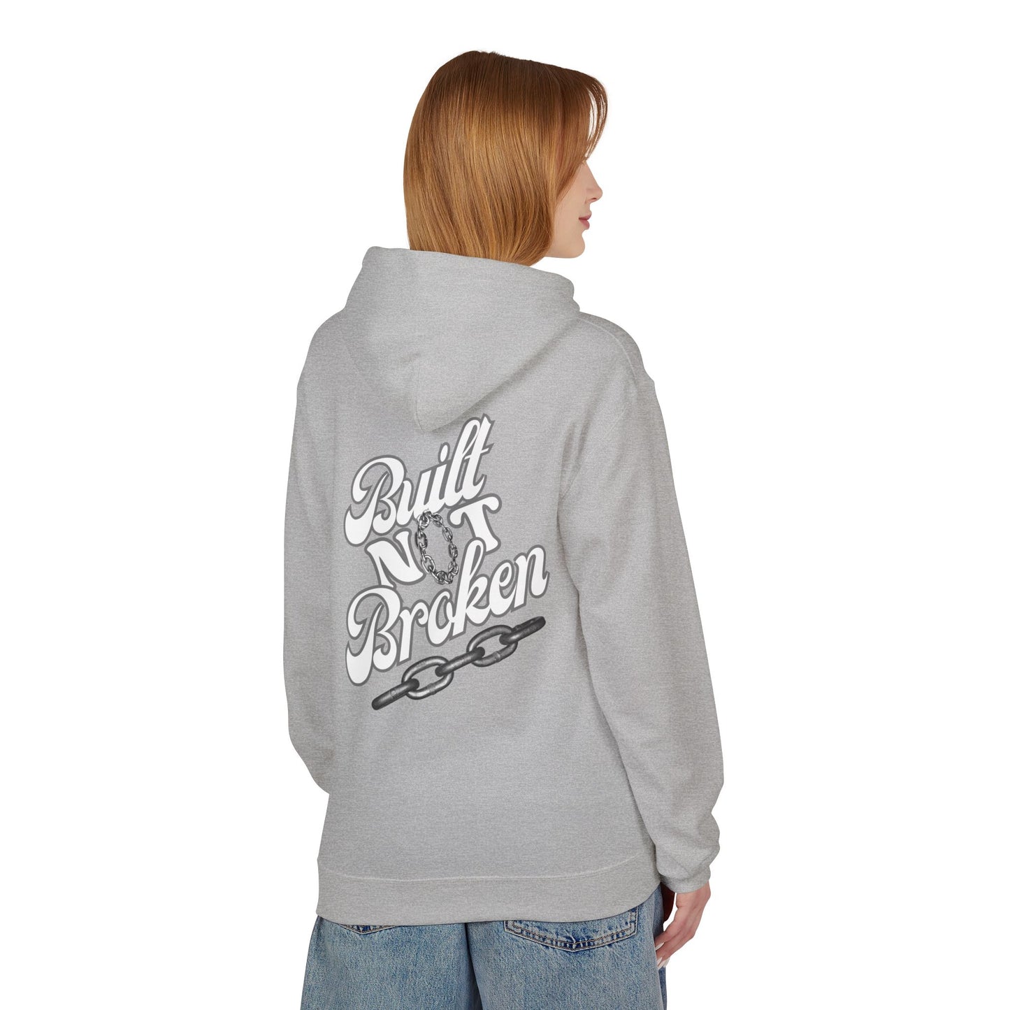 Built Not Broken Hoodie - Unisex Midweight Fleece for Everyday Comfort