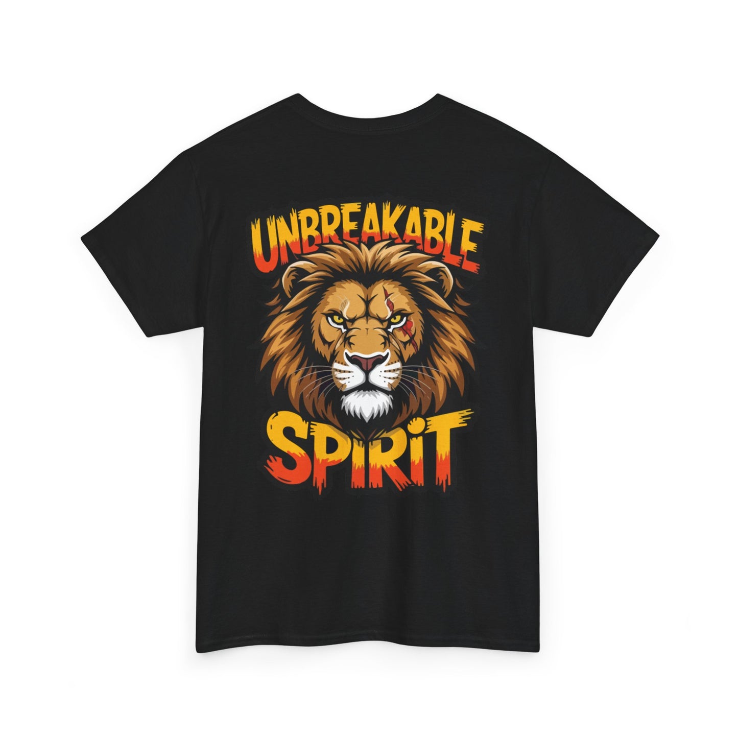 Built Not Broken Unisex Heavy Cotton Tee with 'Unbreakable Spirit' Lion Design