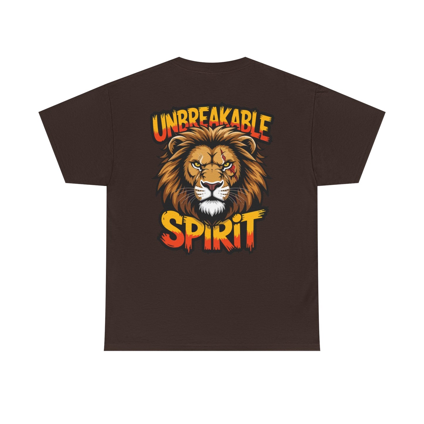 Built Not Broken Unisex Heavy Cotton Tee with 'Unbreakable Spirit' Lion Design