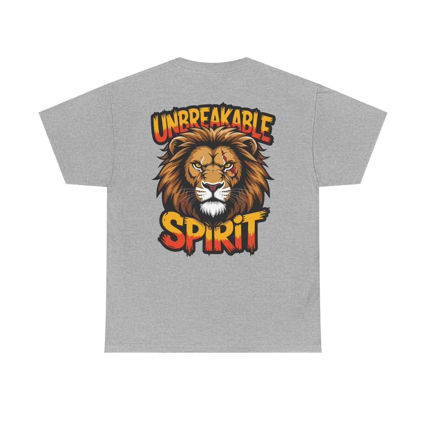 Built Not Broken Unisex Heavy Cotton Tee with 'Unbreakable Spirit' Lion Design
