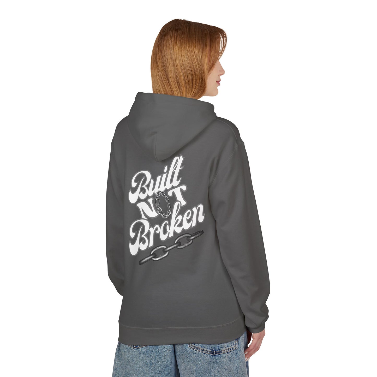 Built Not Broken Hoodie - Unisex Midweight Fleece for Everyday Comfort