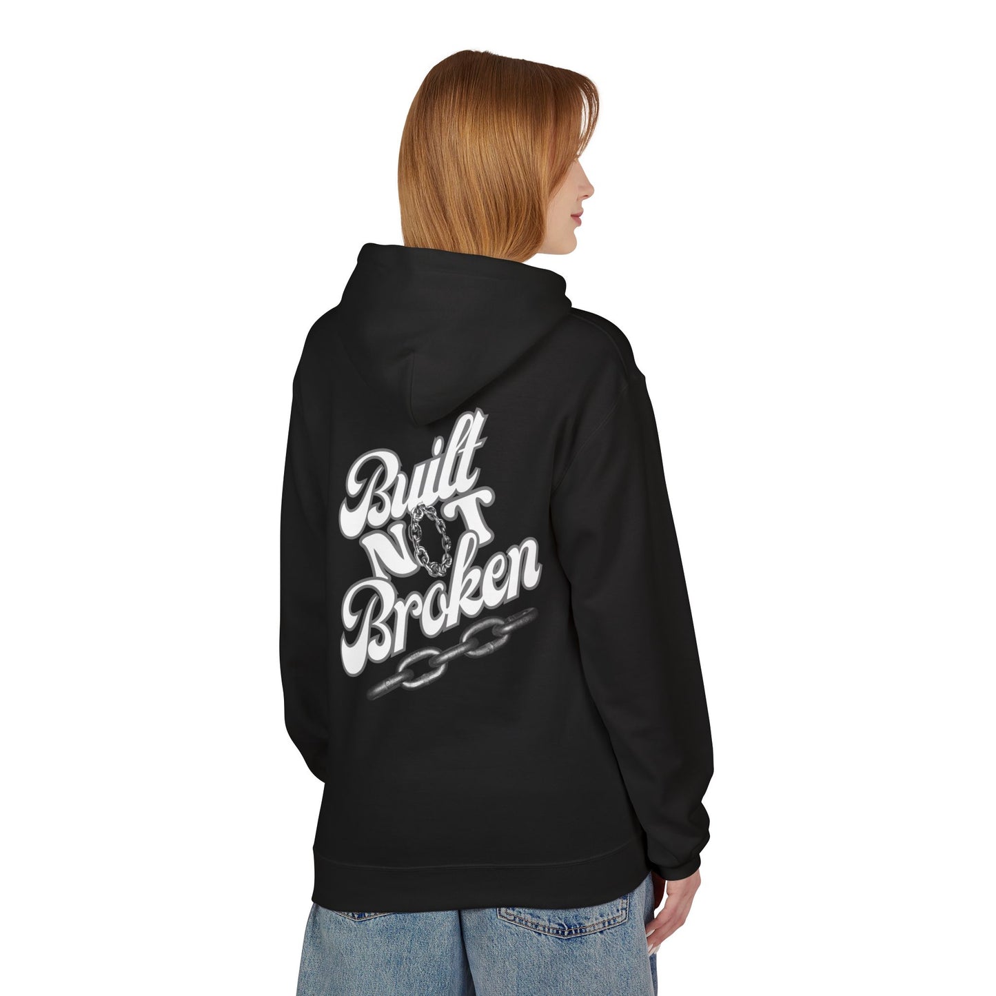 Built Not Broken Hoodie - Unisex Midweight Fleece for Everyday Comfort