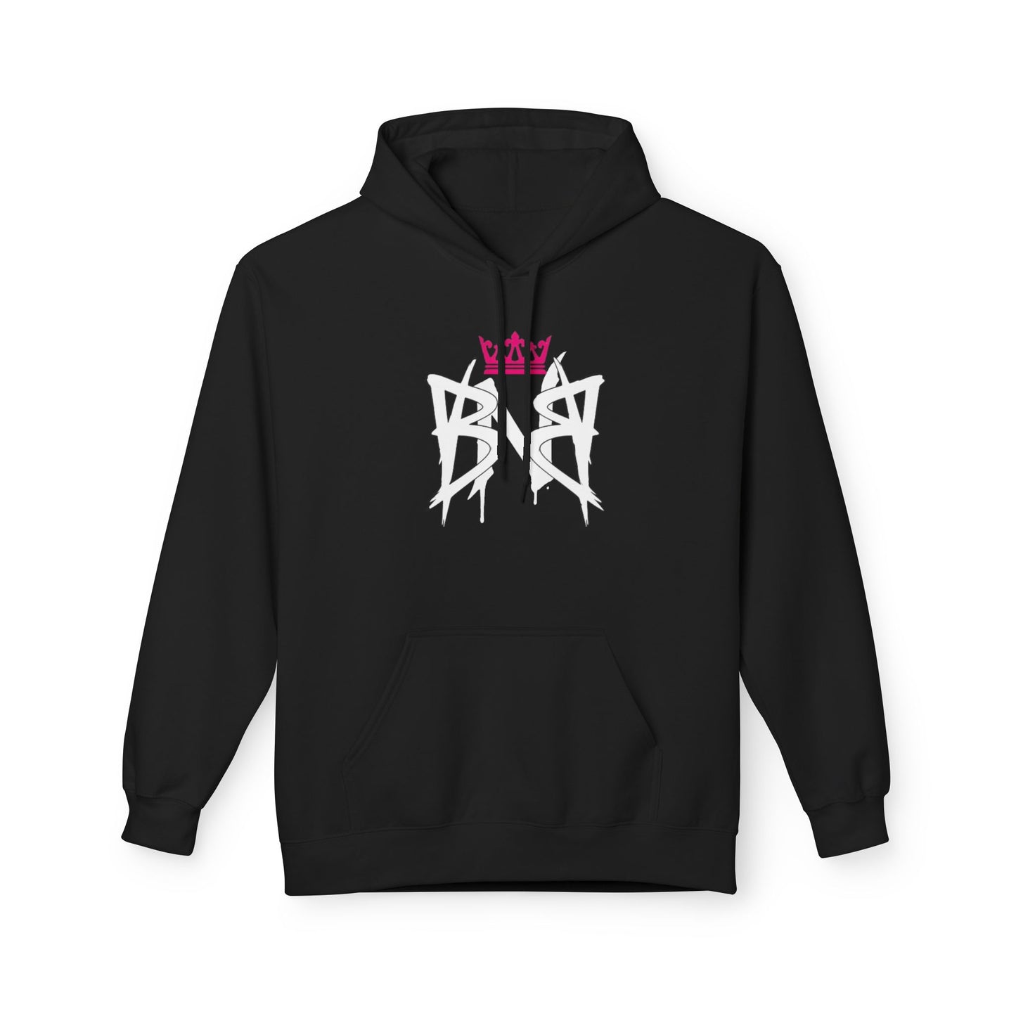 Built Not Broken Graffiti Crown Strength Hoodie - Bold Streetwear Pullover with Pink Crown Graphic